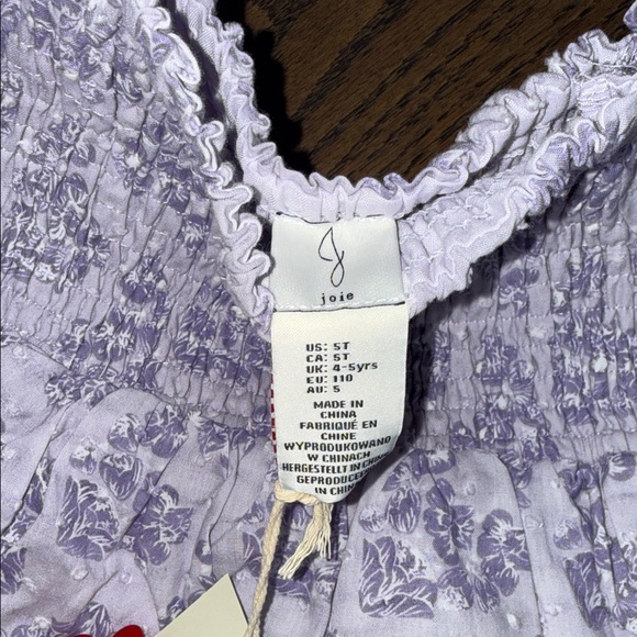 Charming Lilac Floral Kids Dress 4-5T joie NWT purple lined easter valentinesday - Picture 6 of 7